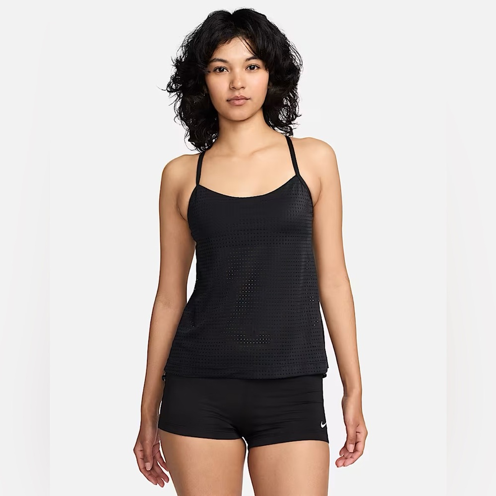 Nike Essential Women's Layered Tankini Top‎ Blue Top Size L NWT MSRP $72